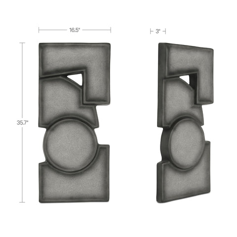 Teo Wall Sculpture Charcoal