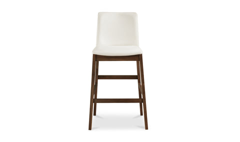 Deco Walnut Barstool White PVC