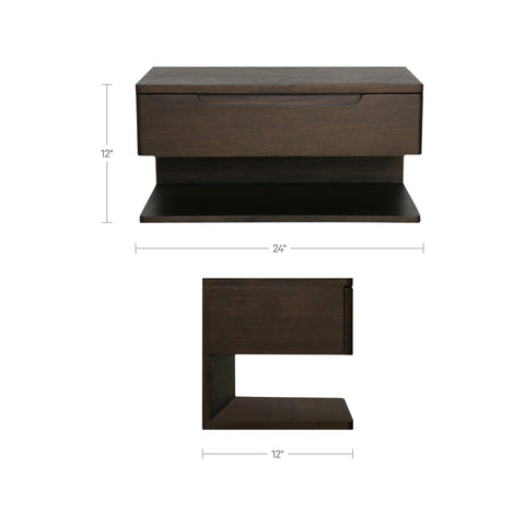 Jonah Floating Nightstand Dark Brown