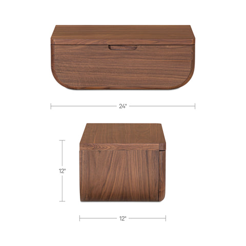 Hettie Floating Nightstand Dark Brown