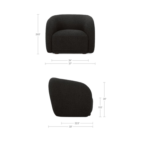 Faye Accent Chair Black Boucle
