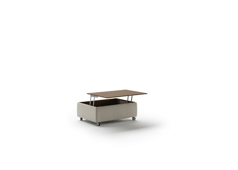 Functional Coffee Table - Fun 496 - Walnut Table Top - Casters