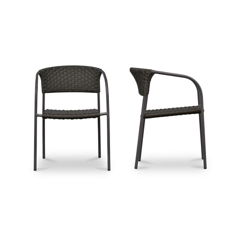 Zola Outdoor Dining Chair Dark Brown-Set of Two