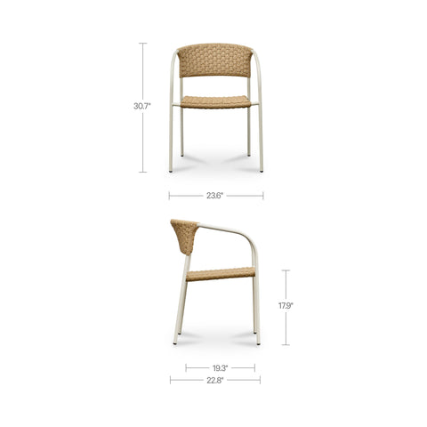 Zola Outdoor Dining Chair Natural-Set of Two