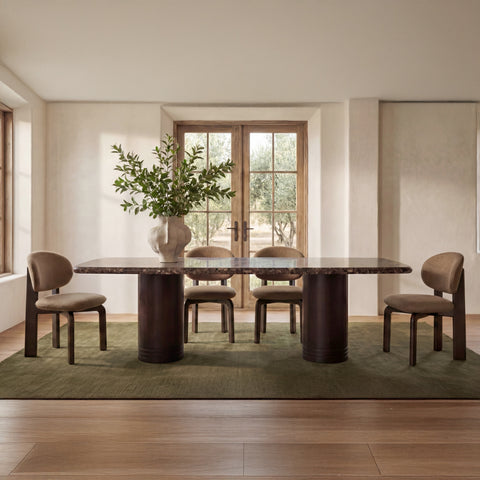 Daphne Large Dining Table Dark Emperador Marble
