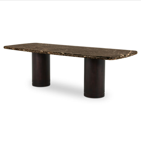 Daphne Large Dining Table Dark Emperador Marble