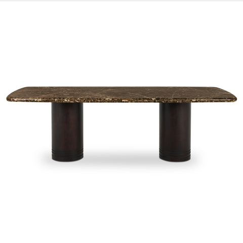Daphne Large Dining Table Dark Emperador Marble