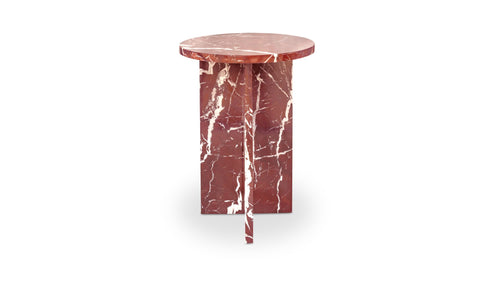 Grace Accent Table Rosso Levante Marble