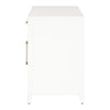 Holland Media Chest, Matte White, Natural Rattan