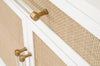 Holland Media Chest, Matte White, Natural Rattan