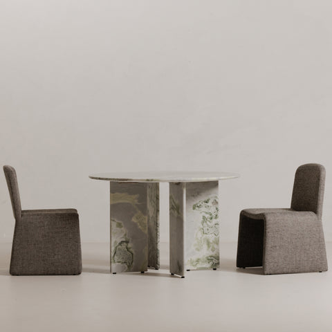 Celia Round Dining Table Green Onyx Marble