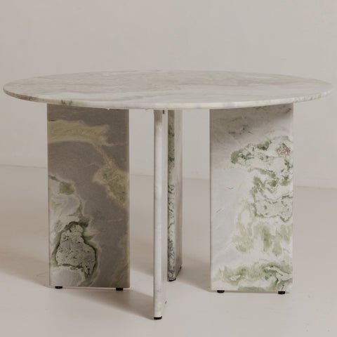 Celia Round Dining Table Green Onyx Marble