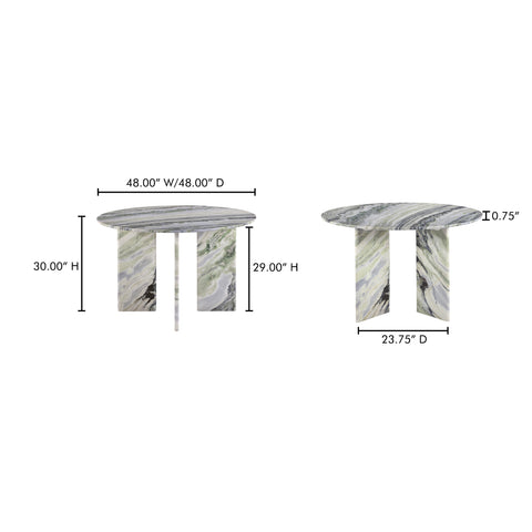 Celia Round Dining Table Green Onyx Marble