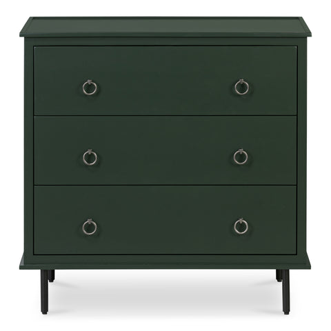 Reagan 3 Drawer Nightstand Deep Green