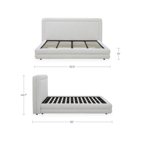 Tory King Bed Pebble