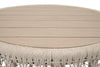 Knit Outdoor Round End Table, Oat Flat Rope, Washed Ever Teak