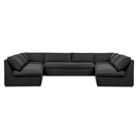 Miles Outdoor Modular 5 Piece Speckled Charcoal