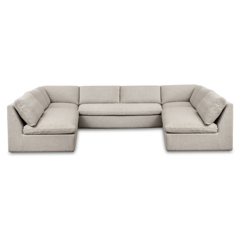 Miles Outdoor Modular 5 Piece Speckled Light Grey