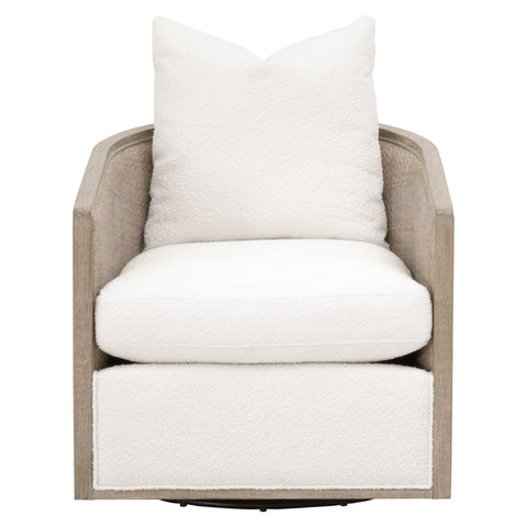 Mcguire Swivel Club Chair - Boucle Snow