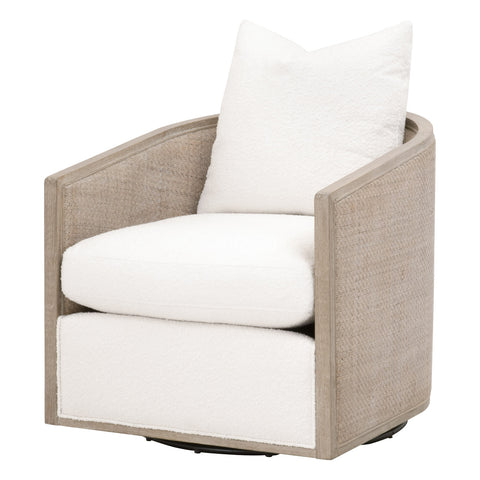 Mcguire Swivel Club Chair - Boucle Snow
