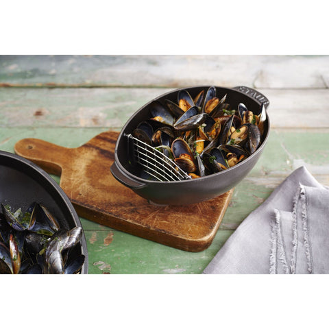 Cast Iron - 2-qt Mussel Pot - Black