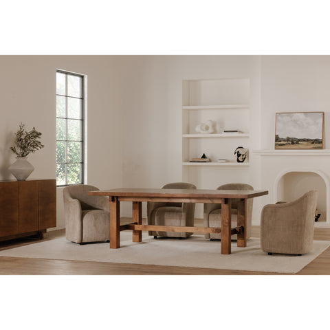 Drava Rolling Dining Chair Beige