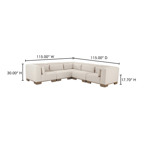 June Classic L-Shaped Modular Sectional Oatmeal