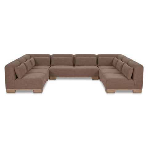 June U Shaped Modular Sectional Dark Brown