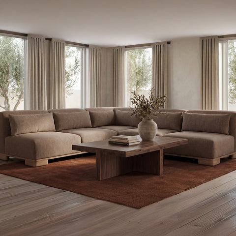 June Corner Modular Sectional Dark Brown
