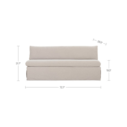 Fable Slipcover Dining Bench Beige