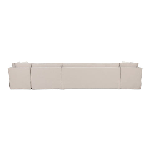 Fable Slipcover Dining Banquette U-Shape Beige 168 in
