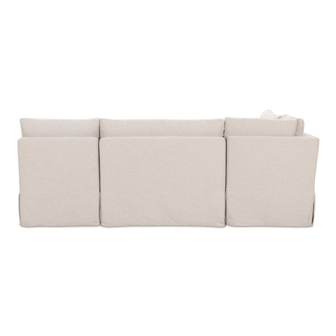 Fable Slipcover Dining Banquette L-Shape Beige 96 in