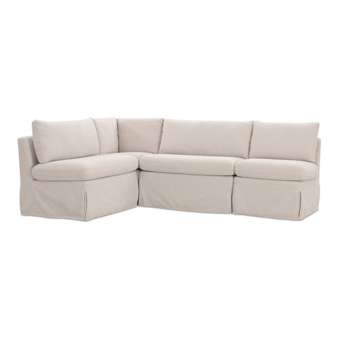 Fable Slipcover Dining Banquette L-Shape Beige 96 in