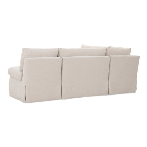 Fable Slipcover Dining Banquette L-Shape Beige 96 in