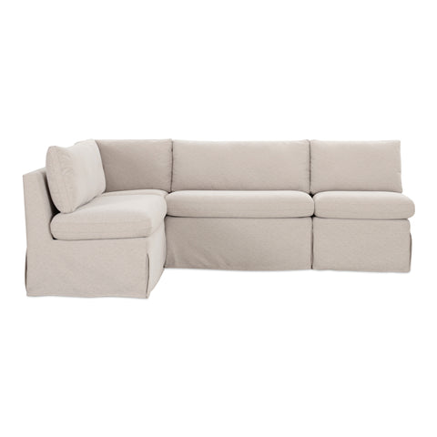 Fable Slipcover Dining Banquette L-Shape Beige 96 in