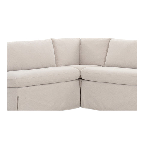 Fable Slipcover Dining Banquette L-Shape Beige 100.5 in