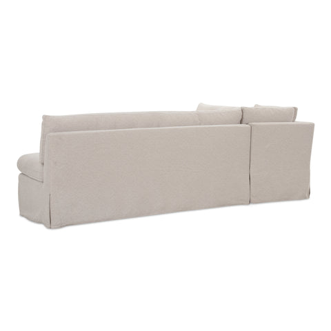 Fable Slipcover Dining Banquette L-Shape Beige 100.5 in