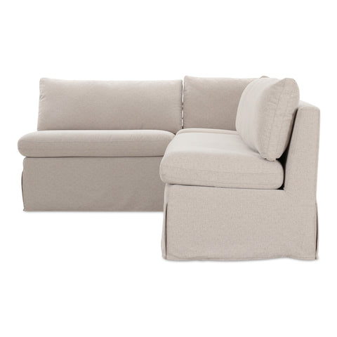 Fable Slipcover Dining Banquette L-Shape Beige 100.5 in