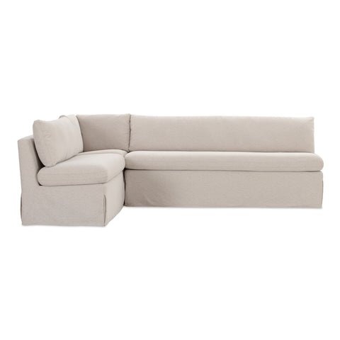 Fable Slipcover Dining Banquette L-Shape Beige 100.5 in