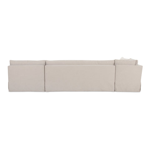 Fable Slipcover Dining Banquette L-Shape Beige 139.5 in
