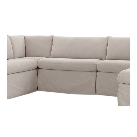 Fable Slipcover Dining Banquette U-Shape Beige 121 in