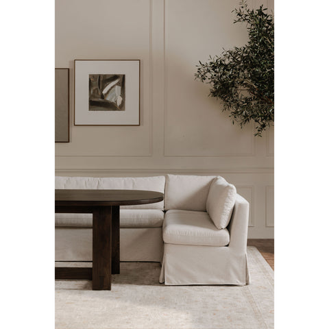 Fable Slipcover Dining Banquette U-Shape Beige 129 in