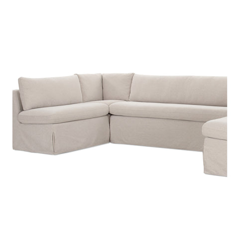 Fable Slipcover Dining Banquette U-Shape Beige 129 in