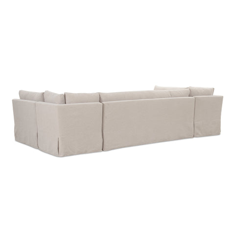 Fable Slipcover Dining Banquette U-Shape Beige 129 in