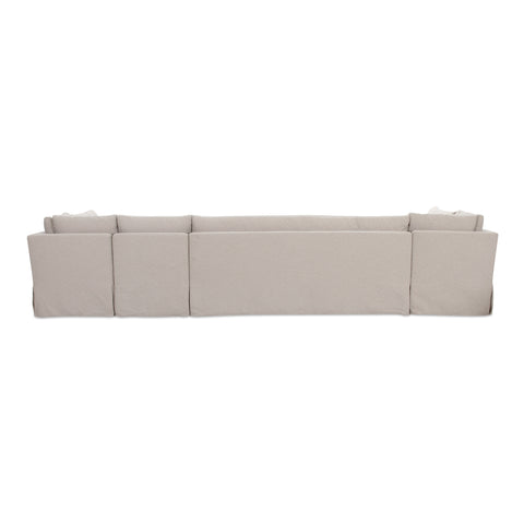 Fable Slipcover Dining Banquette U-Shape Beige 154 in