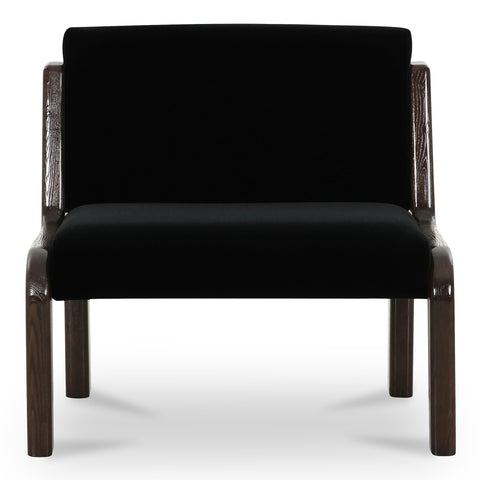 Edie Accent Chair Black Faux Mohair