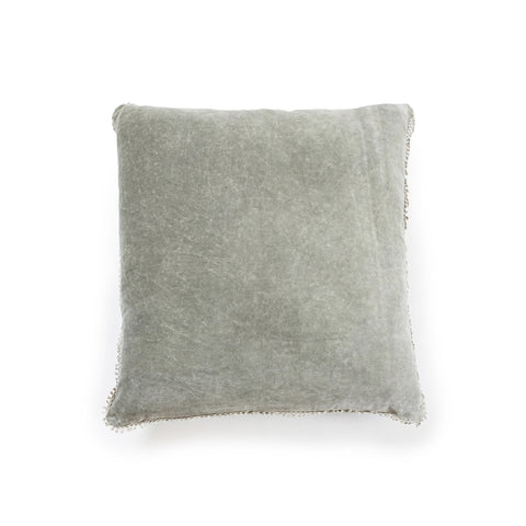 Velvet Pillow with Pompoms - Elephant