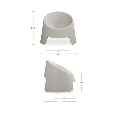 Nolla Outdoor Accent Chair Light Grey-Set of Two