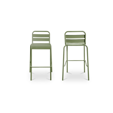 Kade Outdoor Bar Stool Green-Set of Two