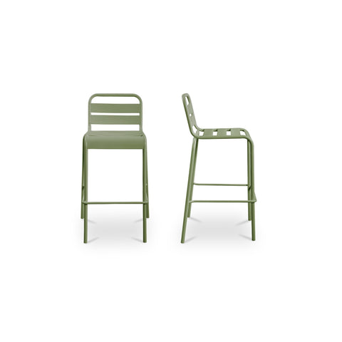 Kade Outdoor Bar Stool Green-Set of Two